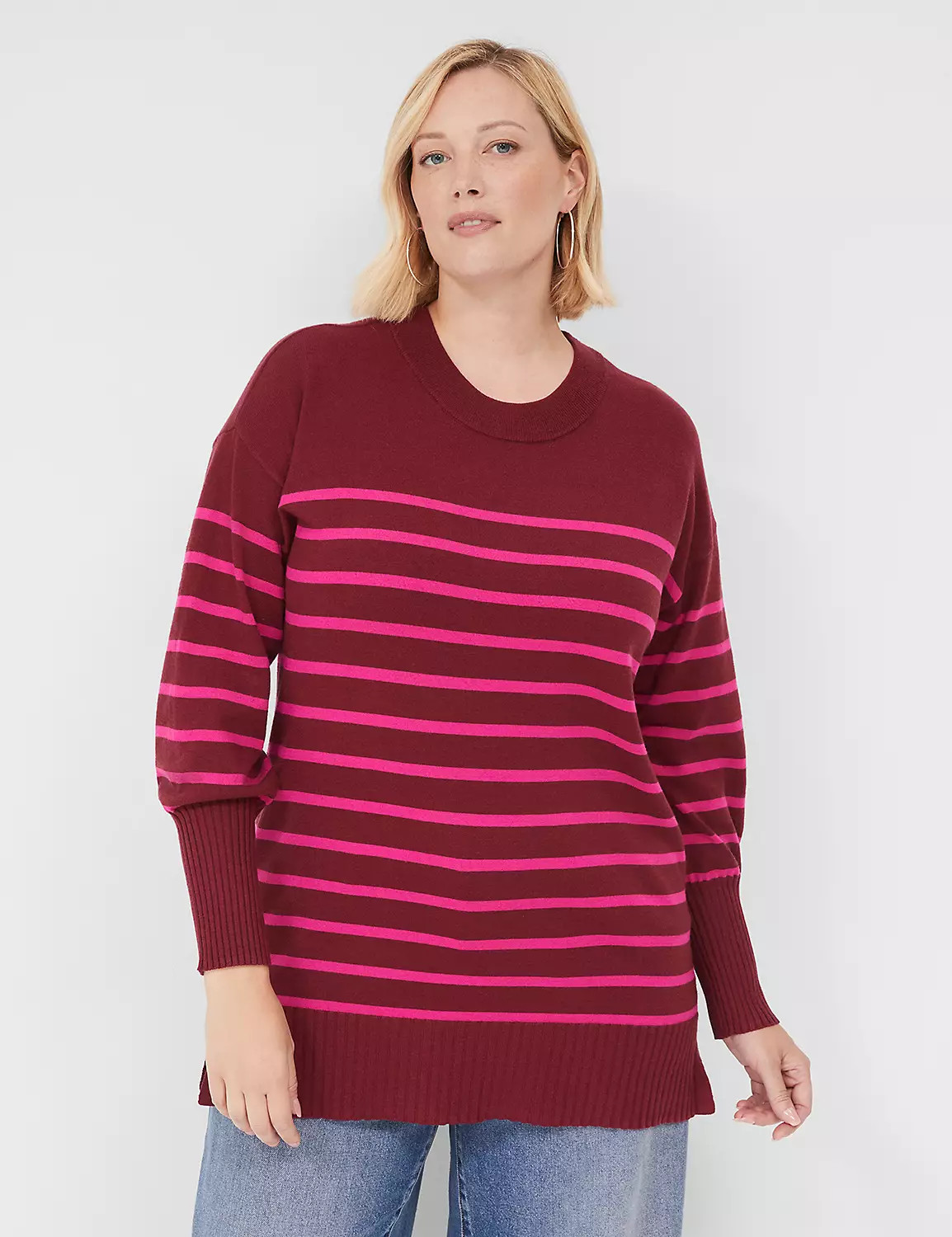 Striped Crew-Neck Sweater | Lane Bryant (US)