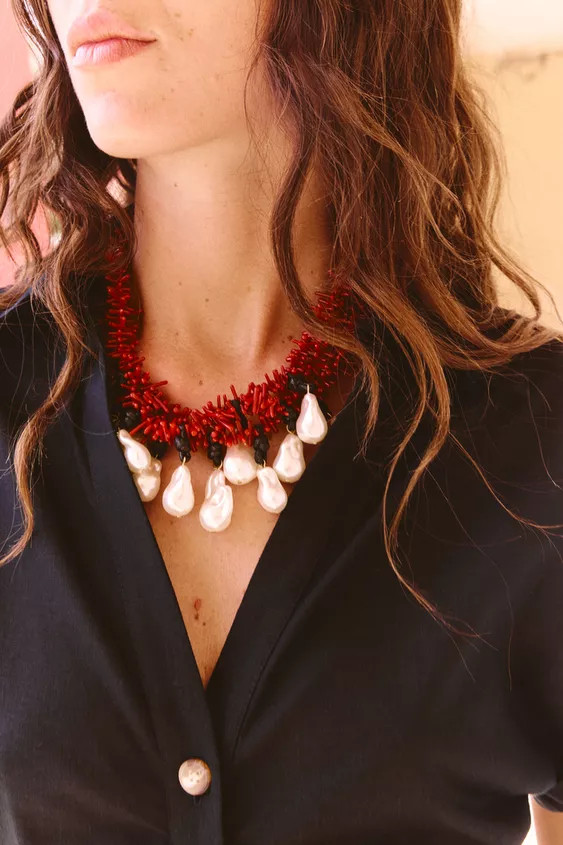 BEAD AND PEARL NECKLACE | Zara US