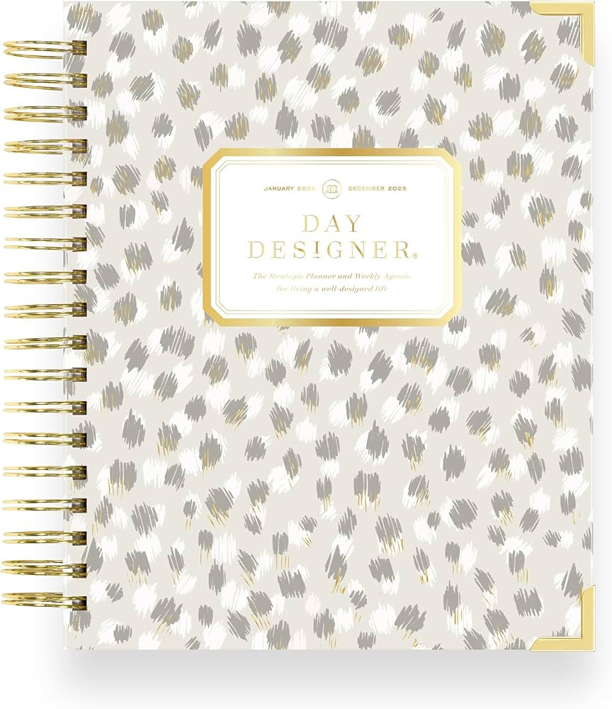Day Designer 2025 Weekly Planner – Premium Planner for Stylish Organization. Combines Weekly & Monthly Calendars, Daily Schedule, Notes Pages, Goal Setting, Stickers, Pocket & More. Elegant Laminated Cover with Gold Accents (Chic Design) | Amazon (US)