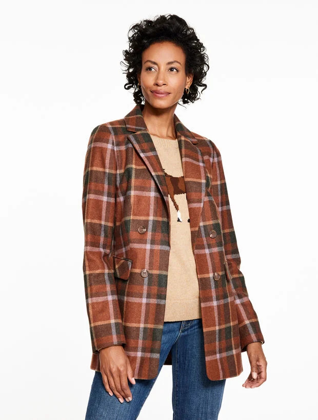 No Close Blazer - Kellynch Plaid | Talbots