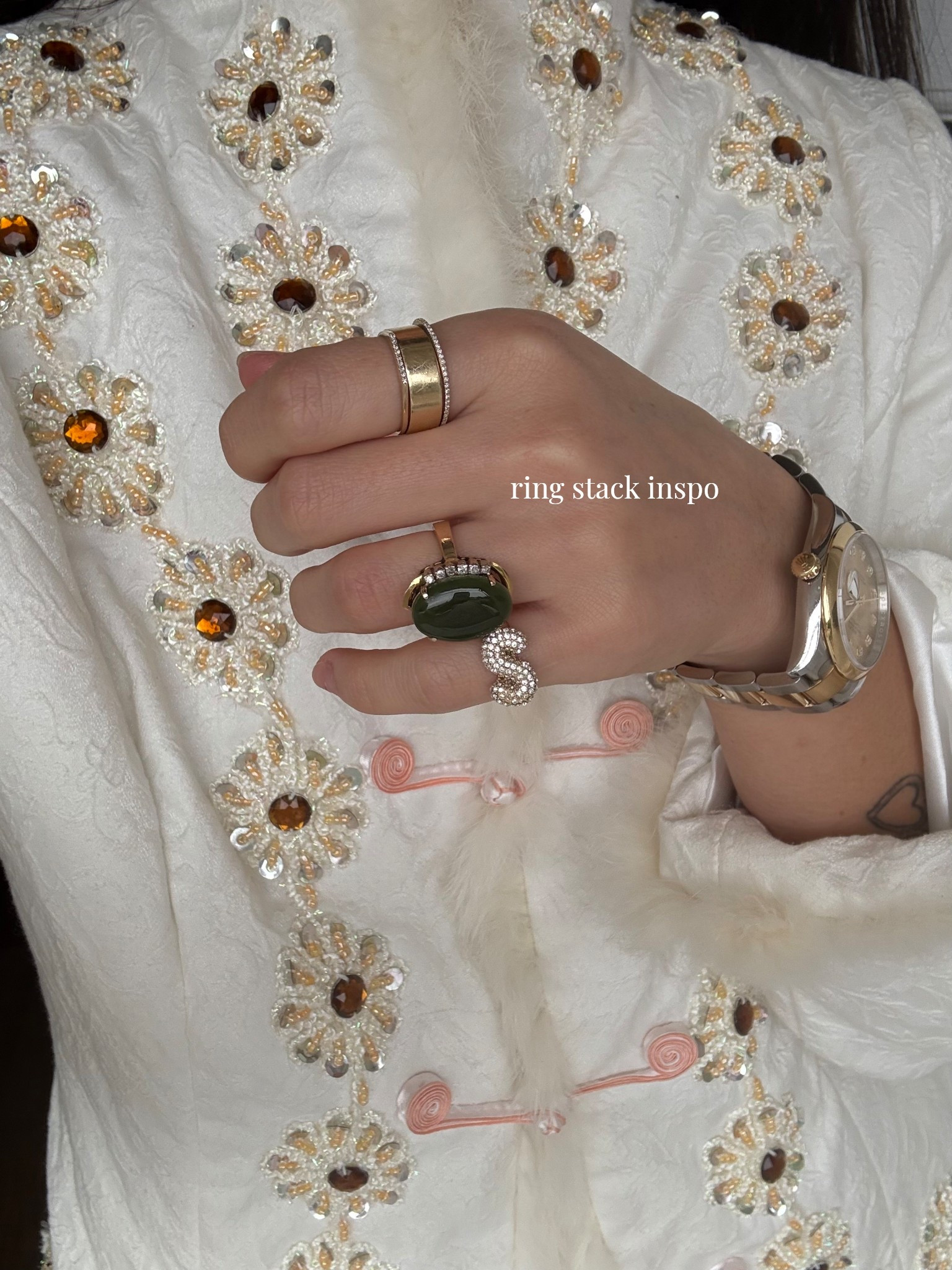 the jade ring is vintage