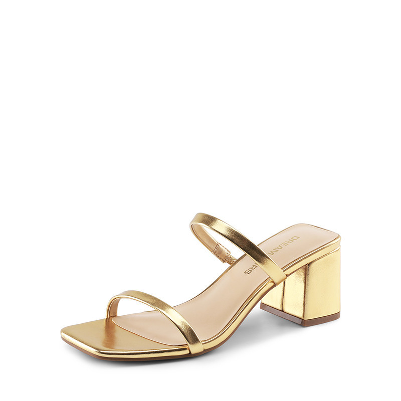 DREAM PAIRS Minimalist Thin Strap Block Heel Sandals | Dream Pairs