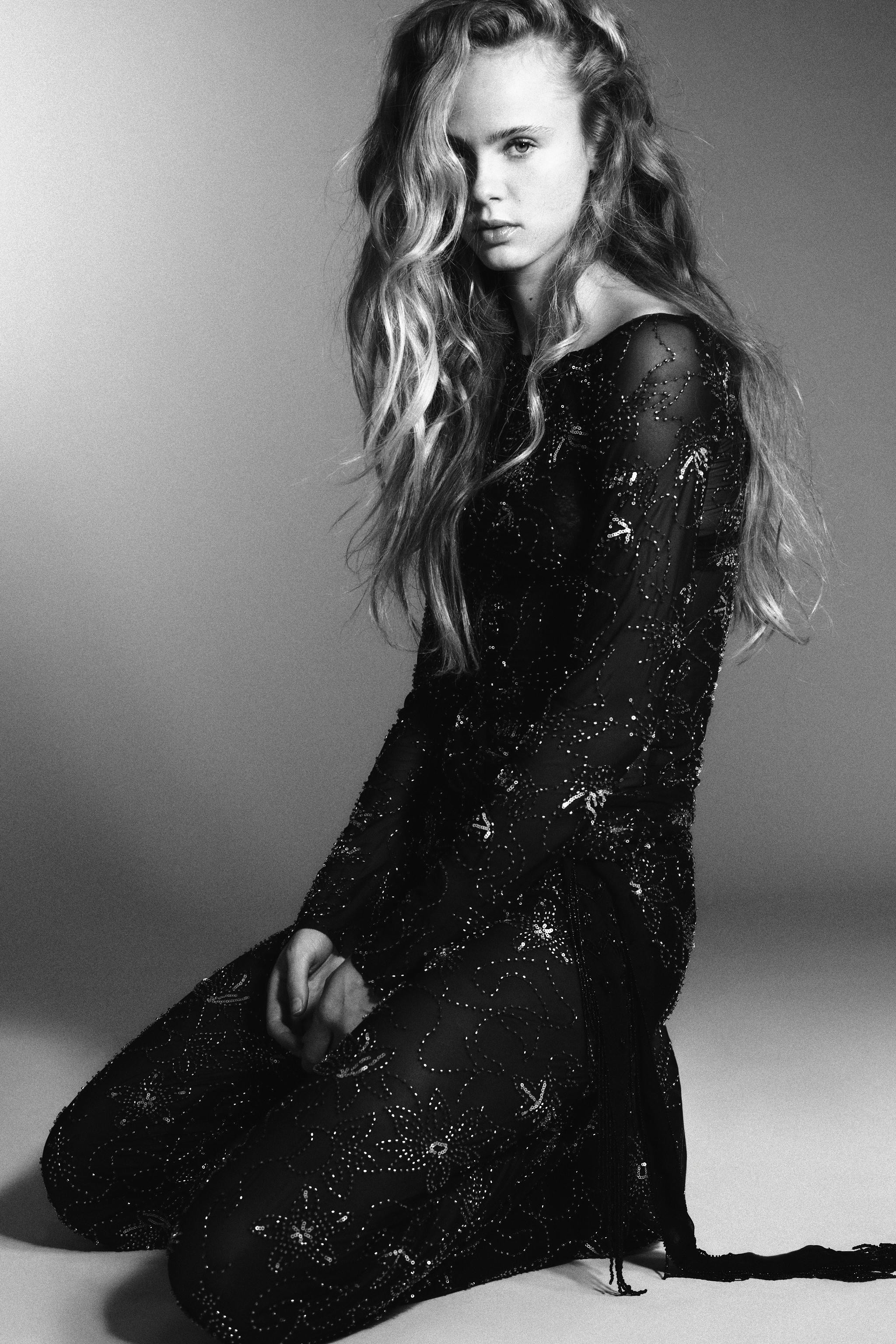 DRAPED EMBROIDERED BEADED TULLE TOP | Zara US