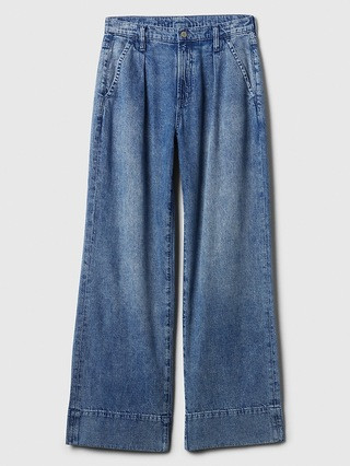 High Rise Wide-Leg Pleated Trousers | Gap Factory