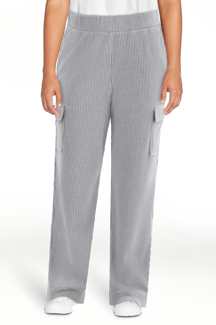 Avia Women’s and Women's Plus Corded Ribbed Seamed Wide-Leg Pants, Sizes XS-4X | Walmart (US)