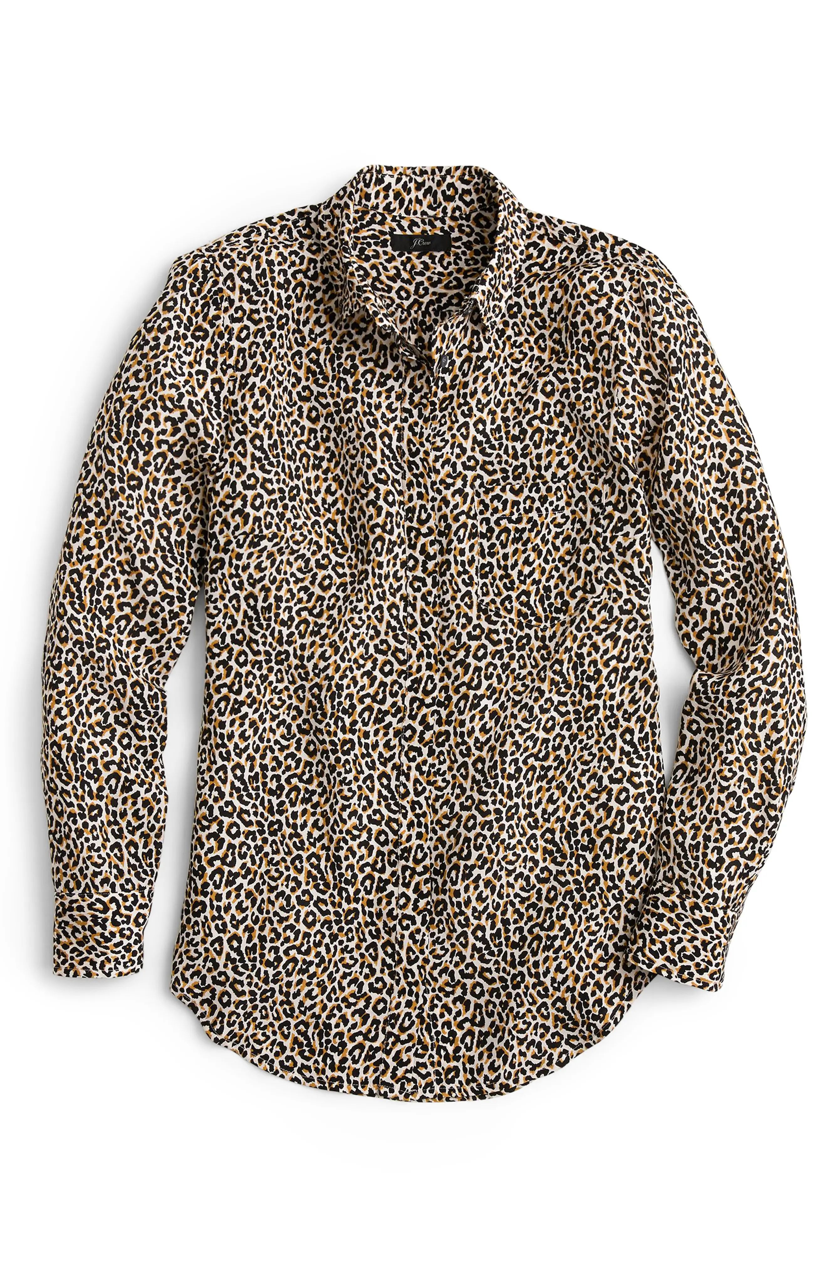 J.Crew Leopard Print Silk Shirt | Nordstrom