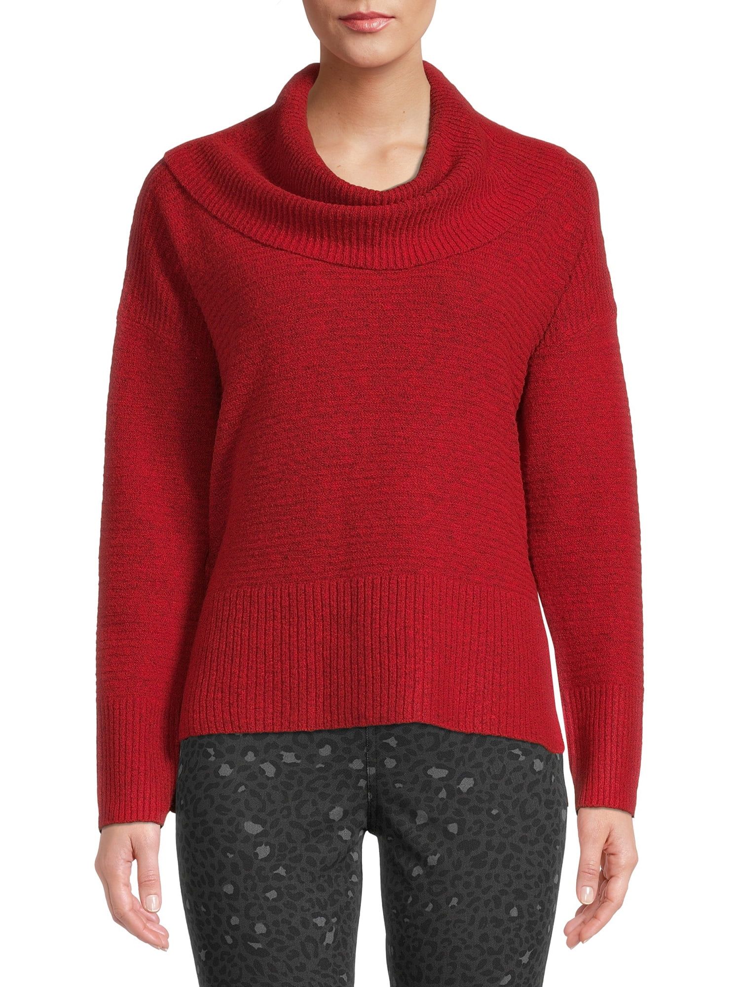 Time and Tru Women’s Long Sleeve Cowl Neck Sweater - Walmart.com | Walmart (US)