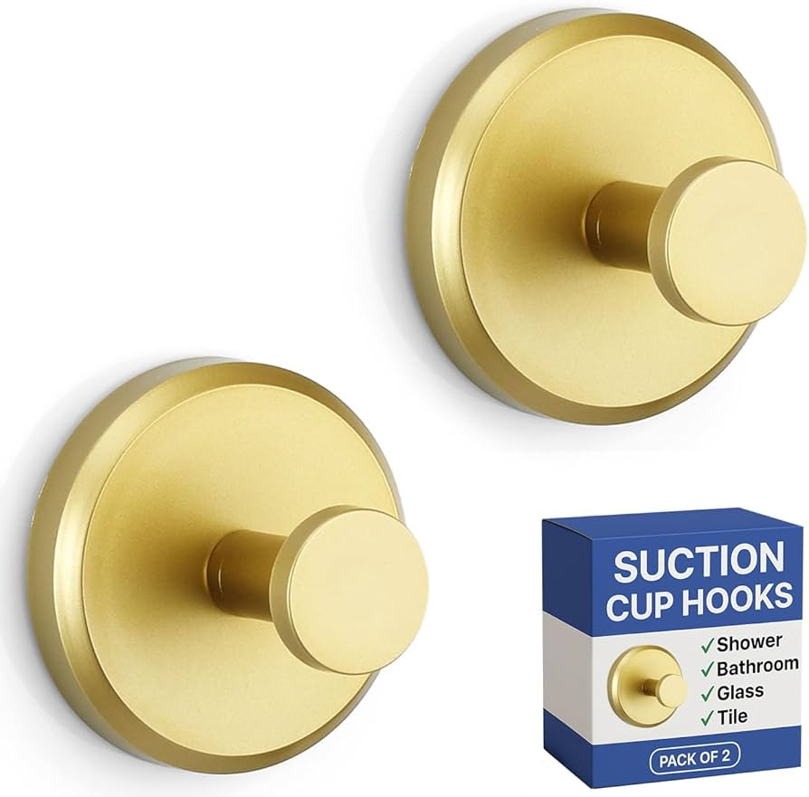 HOME SO Suction Cup Hooks for Shower, Bathroom, Kitchen, Glass Door, Mirror, Tile – Loofah, Tow... | Amazon (US)