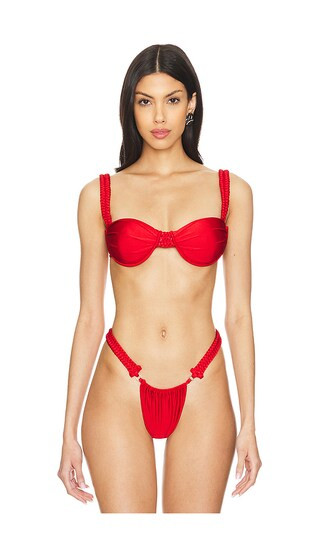 Braided Bikini Top in Red | Revolve Clothing (Global)