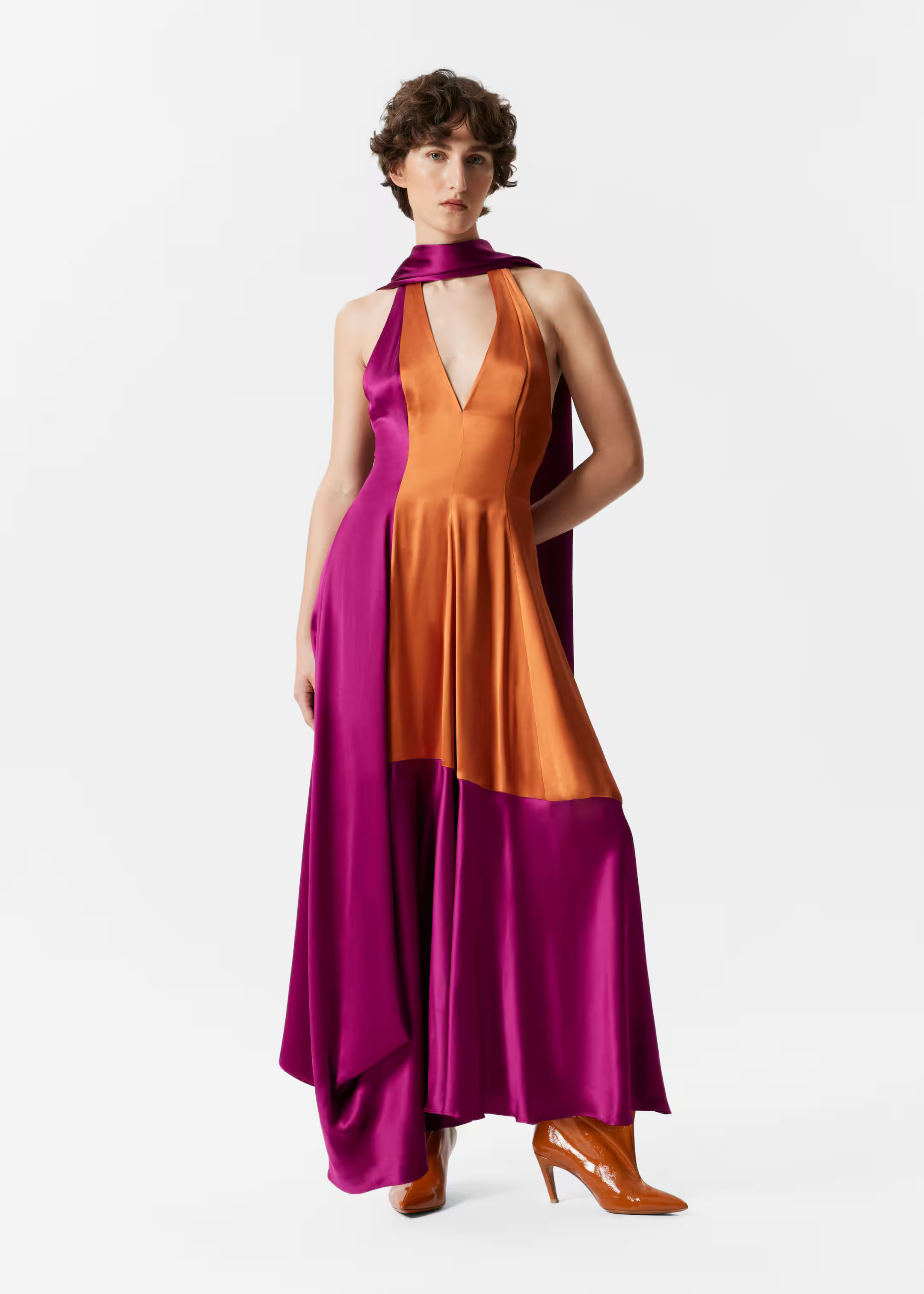 Scarf-Detail Satin Maxi dress | & Other Stories - US