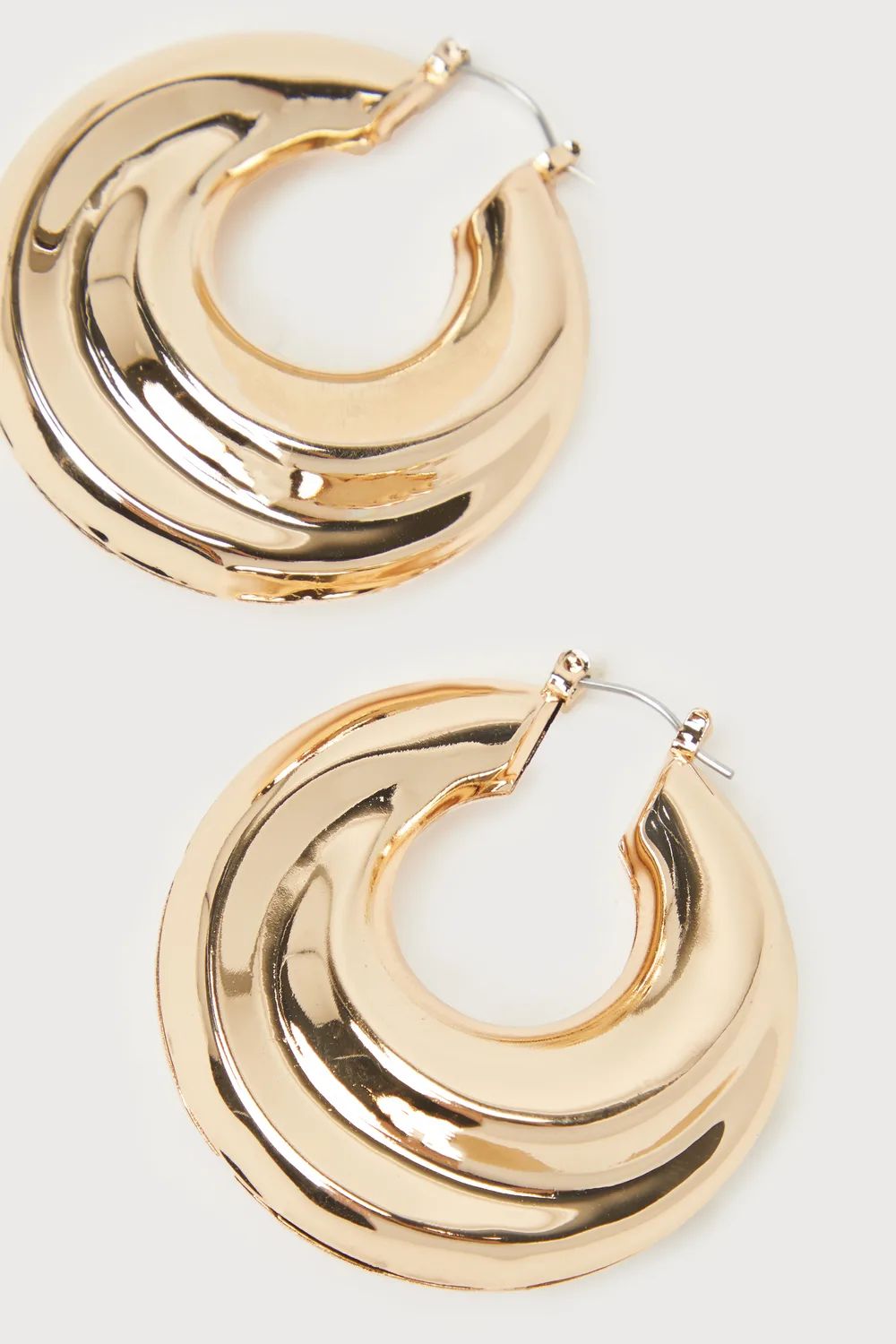 Virginia 14KT Gold Chunky Hoop Earrings | Lulus