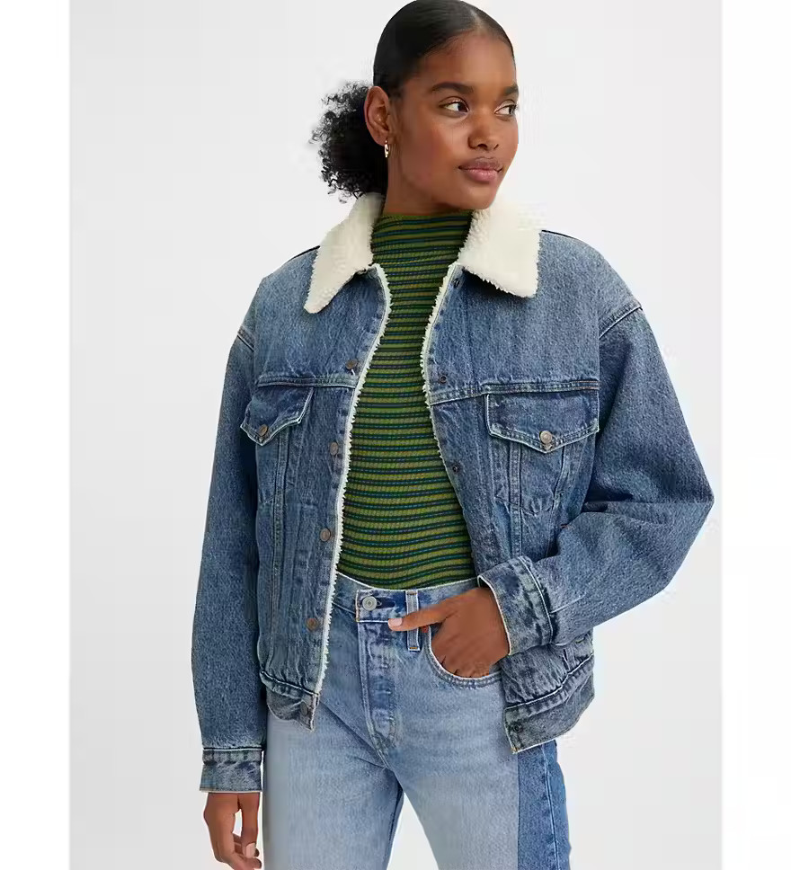 90s Sherpa Trucker Jacket - Medium Wash | Levi's® US | LEVI'S (US)