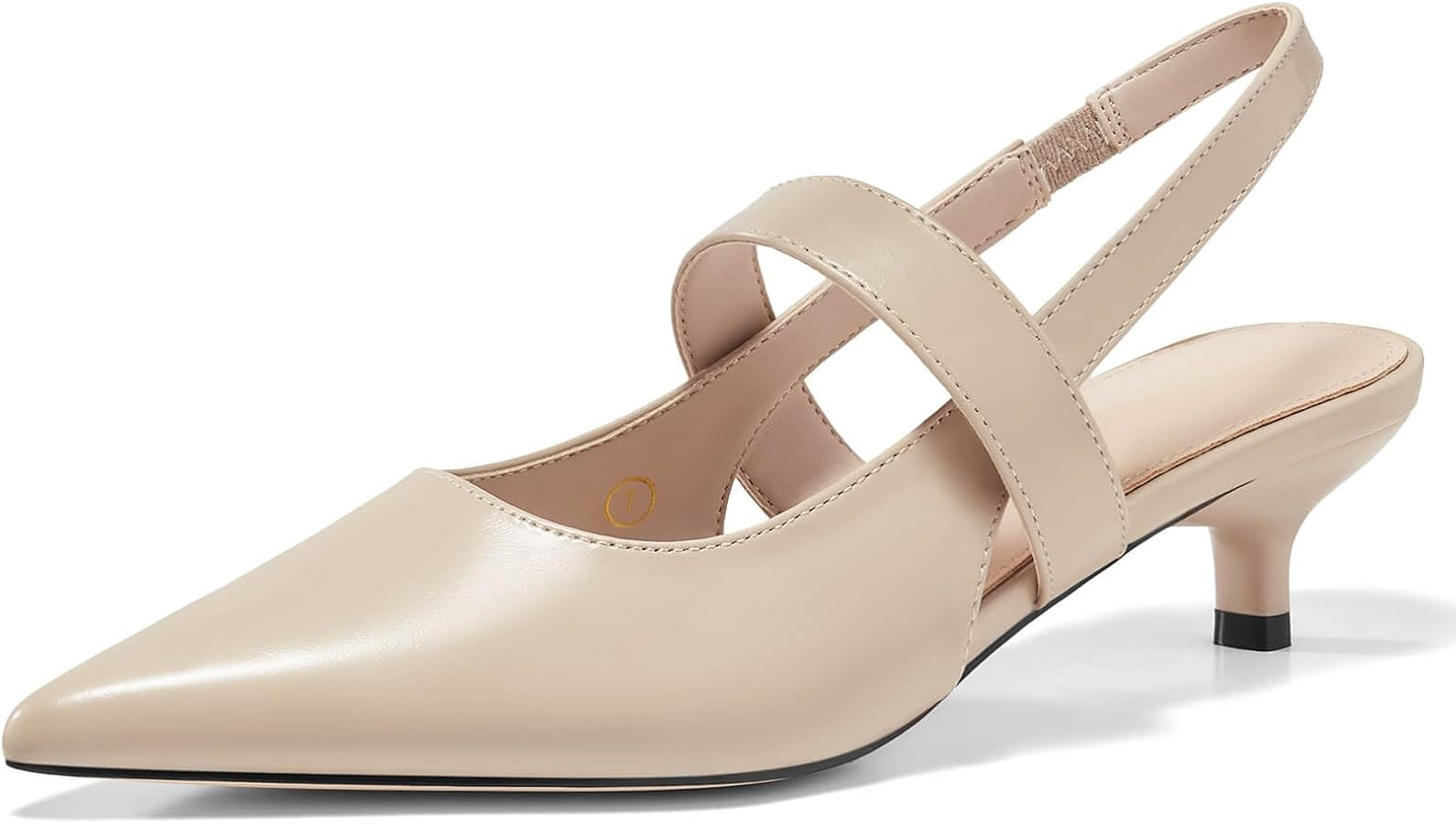 Coutgo Womens Slingback Kitten Heels Closed Pointed Toe Dressy Party Office Pumps Shoes | Amazon (US)