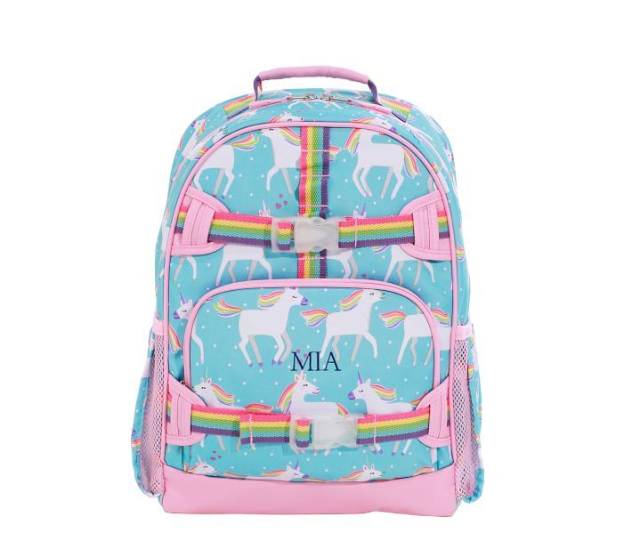 Mackenzie Aqua Unicorn Parade Backpacks | Pottery Barn Kids