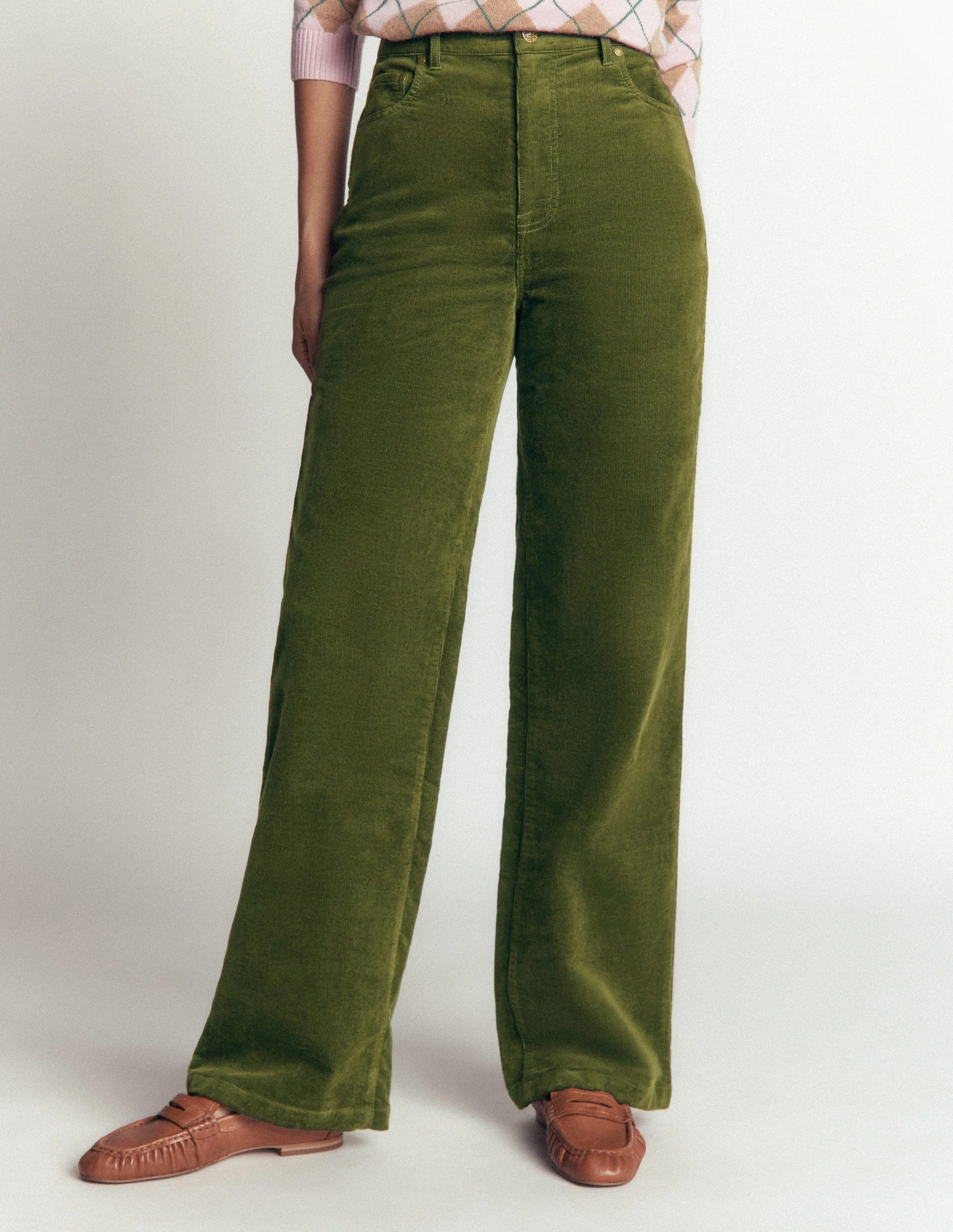 High Rise Cord Column Jeans-Chive | Boden UK