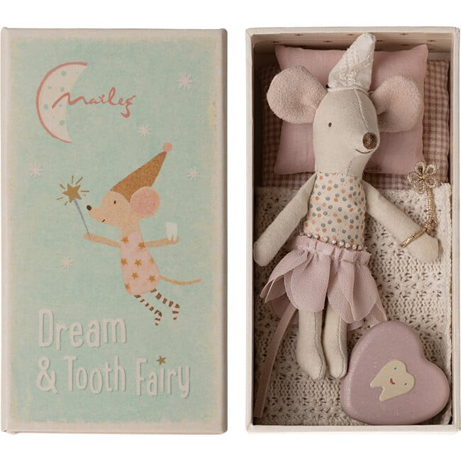 Tooth Fairy Mouse, Little Sister in Match Box (Pink) - Kids Toys | Maileg from Maisonette | Maisonette