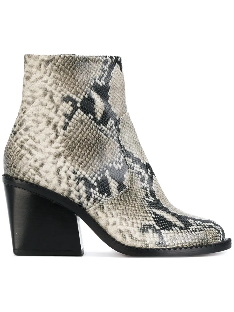 Robert Clergerie - snakeskin effect boots - women - Leather - 7, Grey, Leather | FarFetch US