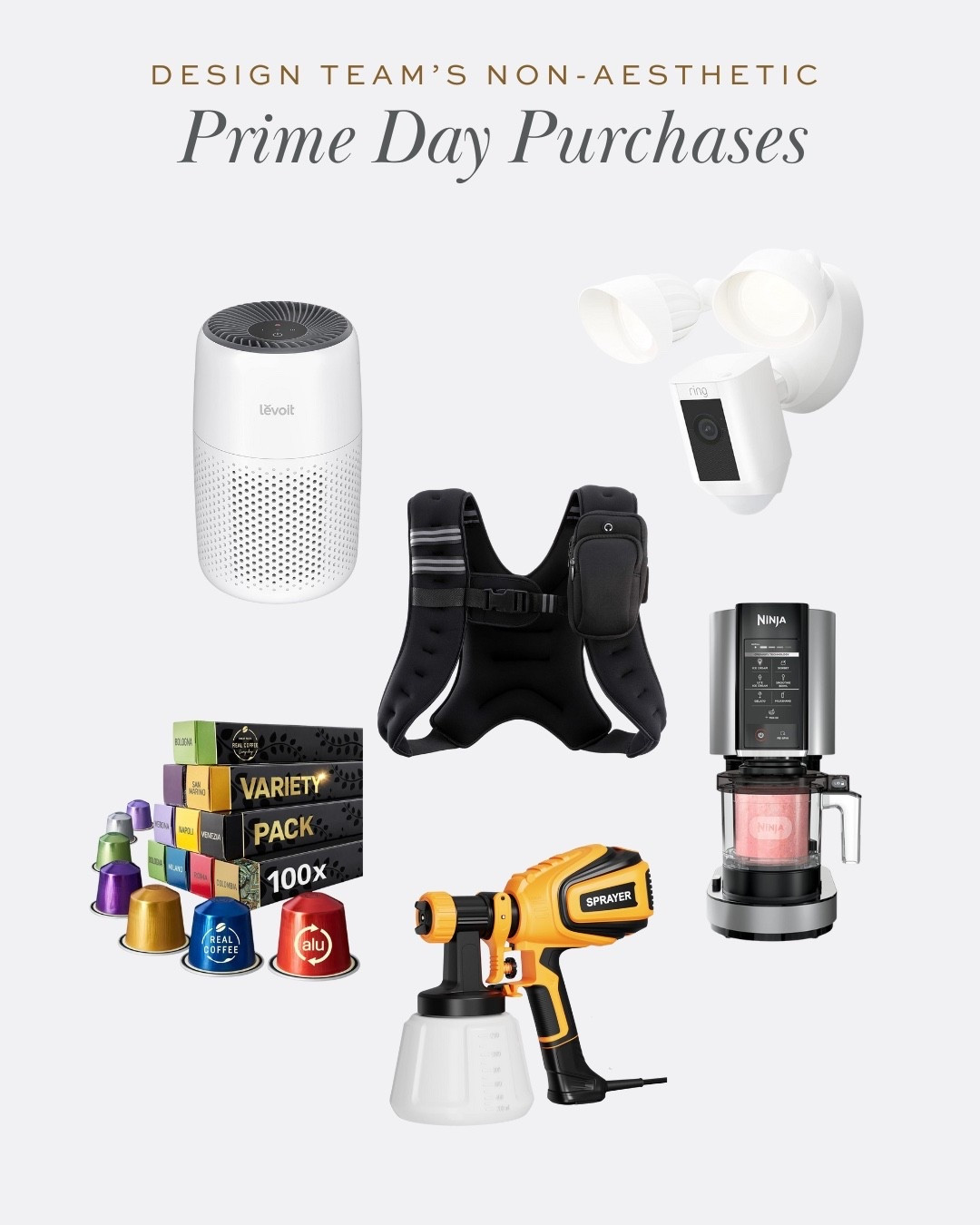While I LOVE to share all the pretty things, fact is, our most practical purchases are not always aesthetically pleasing 😂 but I’m happy to share what our design team is actually shopping for during Amazon Prime Day – including a weighted vest Olivia swears by, the Nespresso pods we buy on repeat, a Ring flood light for Aimee’s new home, and Jenn’s fitness must have - a shake plate. #PrimeDay

#LTKSaleAlert
