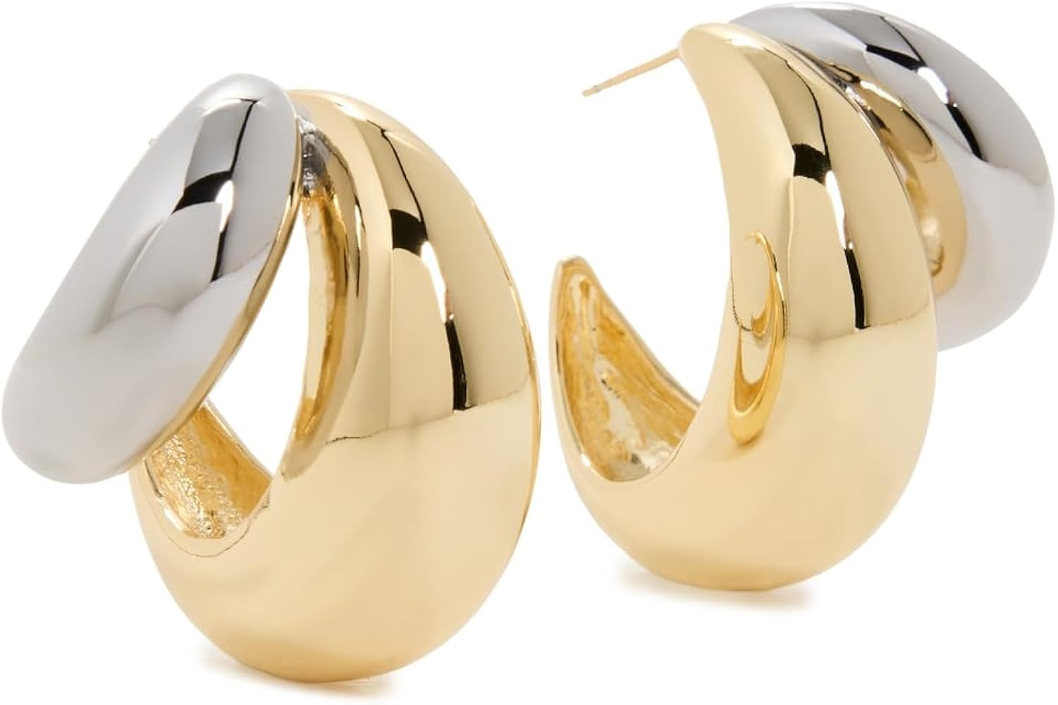 SHASHI Women's Double Tsuki Two Toned Hoops | Amazon (US)