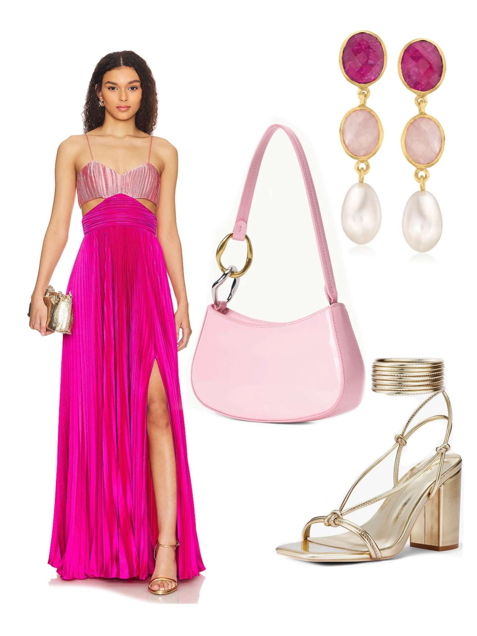 Pink Formal, Wedding, or Prom Outfit 

Formal or semi-formal Attire Outfit Dress 

#dress #heels #purse #earrings #pearl #gold #blue #summer #spring #dance #event #prom #wedding #guest #formal #cocktail #mini #maxi #pattern #chevron #coastal #charleston #southern #preppy #classic #classy #attire #style #outfit #inspo #inspiration #styled #silk #pink #trending #cute #fashion #tropical #green #destination #vacation #springbreak 
#statement #bigesrrings #cutout #pearl #pink #metallic 

#LTKshoecrush #LTKwedding #LTKstyletip