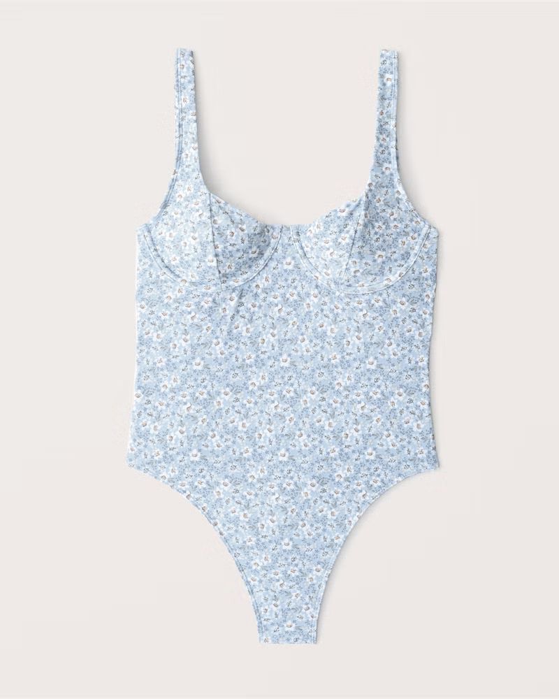 Wide-Strap Underwire One Piece Swimsuit | Abercrombie & Fitch (US)