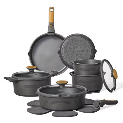 Carote 24pc Nonstick Cookware Set with Detachable Handle Black | Target