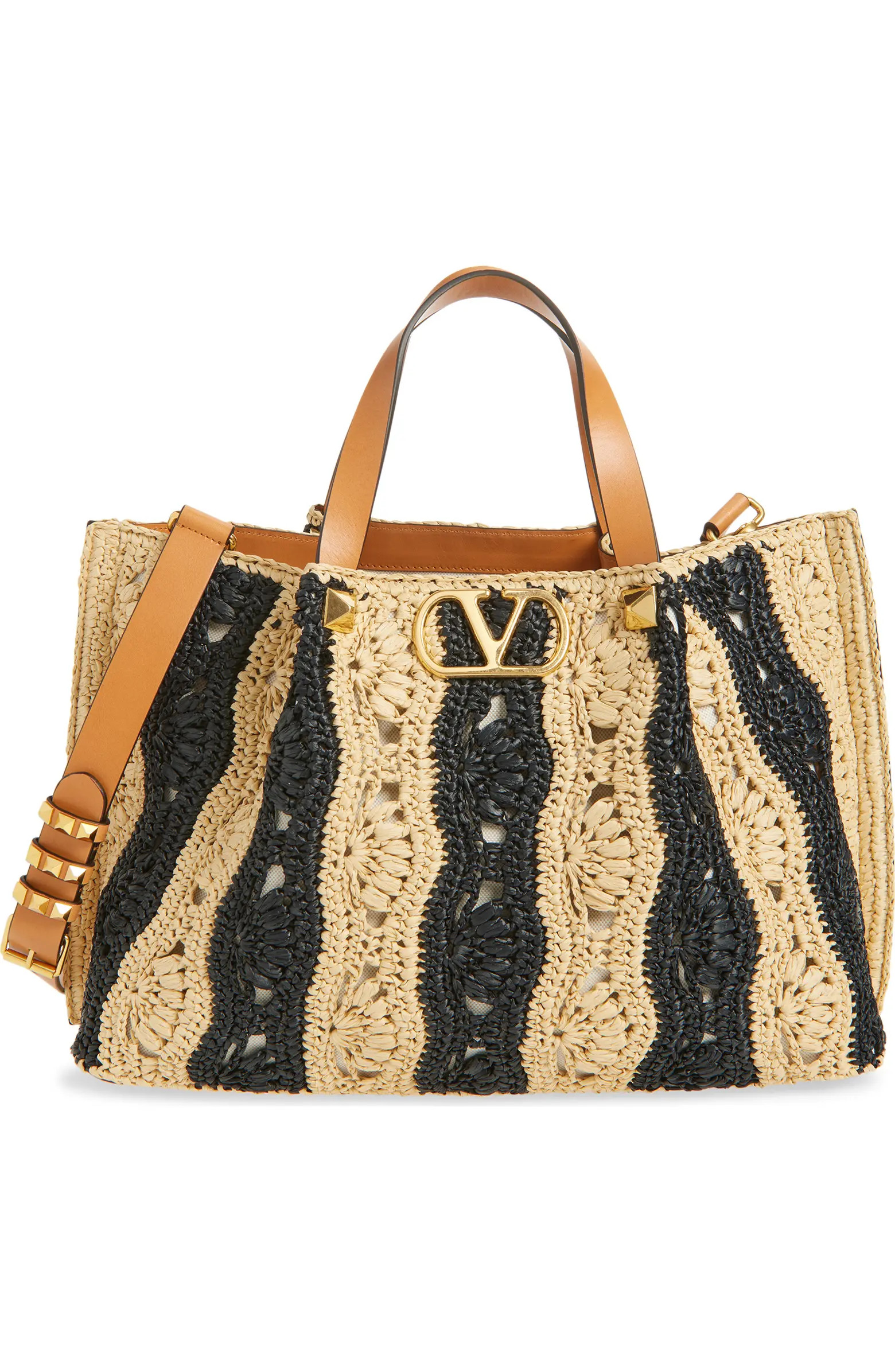 VLOGO Signature Crocheted Raffia Tote | Nordstrom