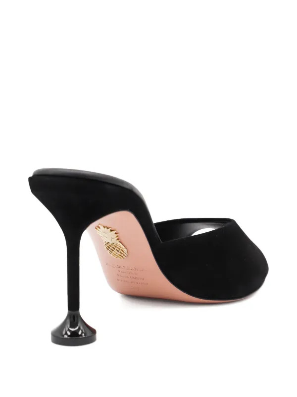 Aquazzura 85mm peep-toe Heeled Sandals  | Black | FARFETCH BR | Farfetch (BR)