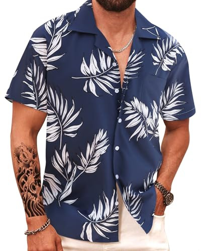 APTRO Men's Hawaiian Shirt Short Sleeve Summer Beach Tropical Button Down Shirt | Amazon (US)