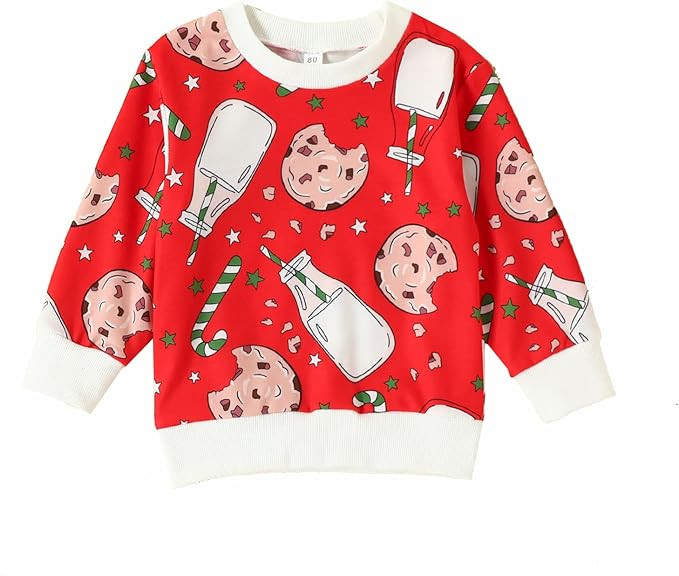 Cevoerf Toddler Baby Boy Girl Christmas Outfit Xmas Mini Claus Print Sweatshirt Tops Baby Christm... | Amazon (US)