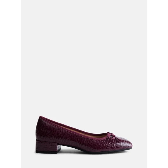 Scenario Women's Low Heel Faux Croc Ballet Flats | Walmart (US)