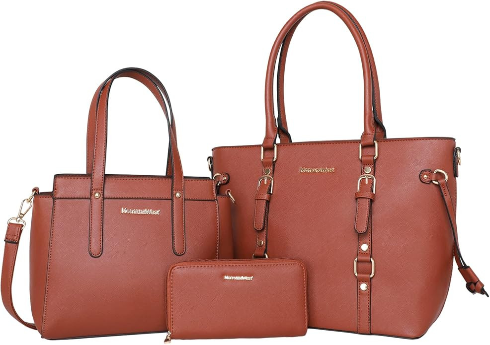 Montana West Purses and Handbags for Women 3PCS Tote Purse and Wallet Set | Amazon (US)