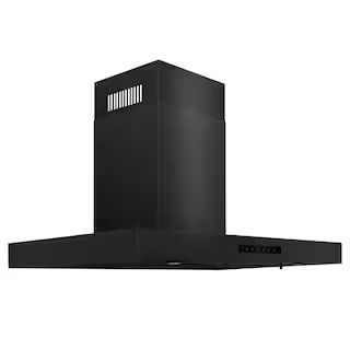 ZLINE Kitchen and Bath 36"" Convertible Vent Wall Mount Range Hood in Black Stainless Steel with Cro | The Home Depot