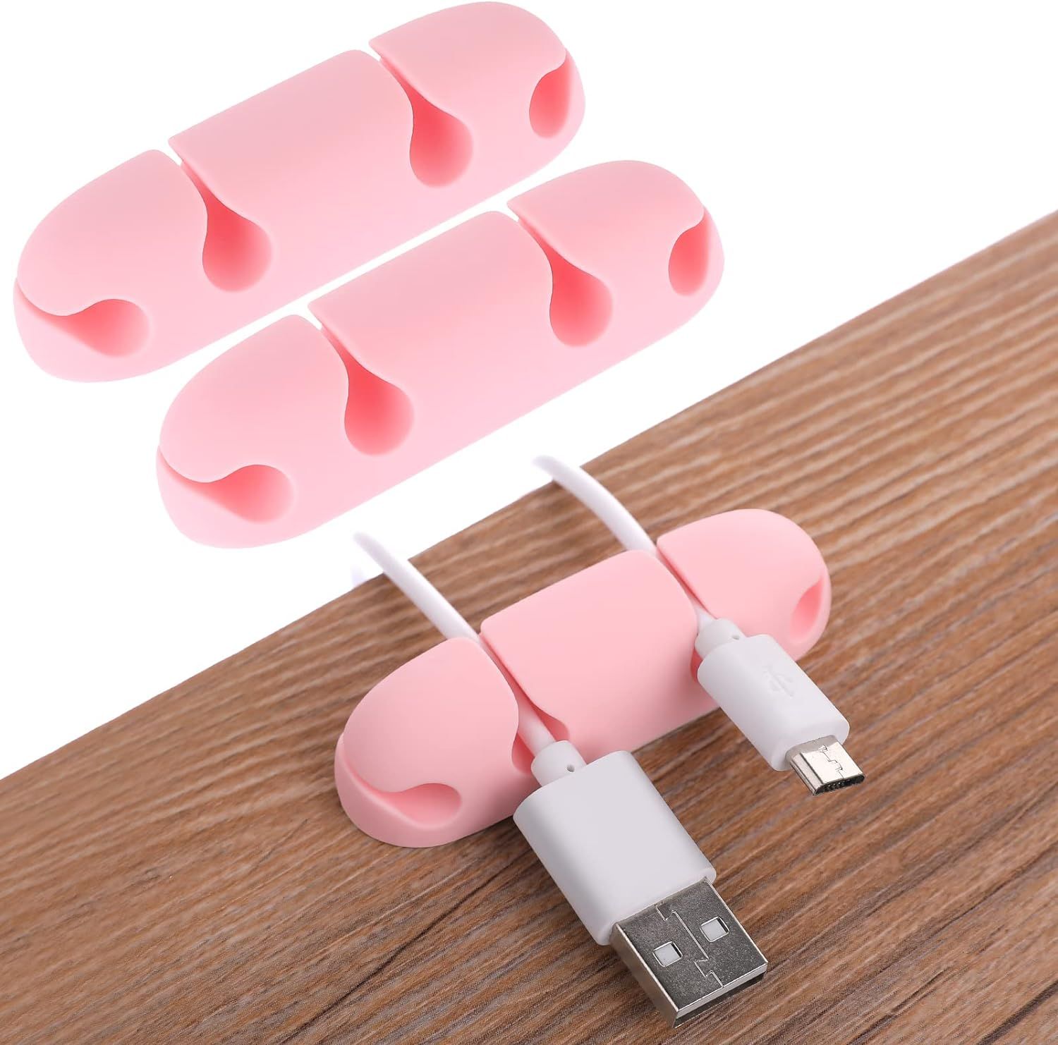3PCS Cable Clips Cord Wire Organizer Cable Management Holders 4 Hole Silicone Cable Harness USB C... | Amazon (US)