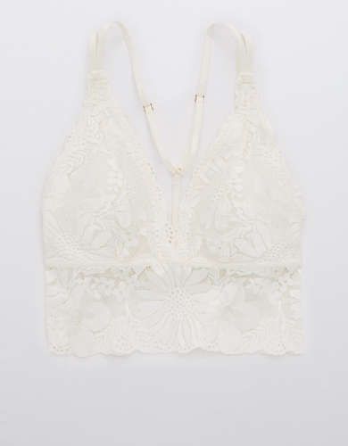 Aerie Garden Party Lace Strappy Padded Bralette | American Eagle Outfitters (US & CA)