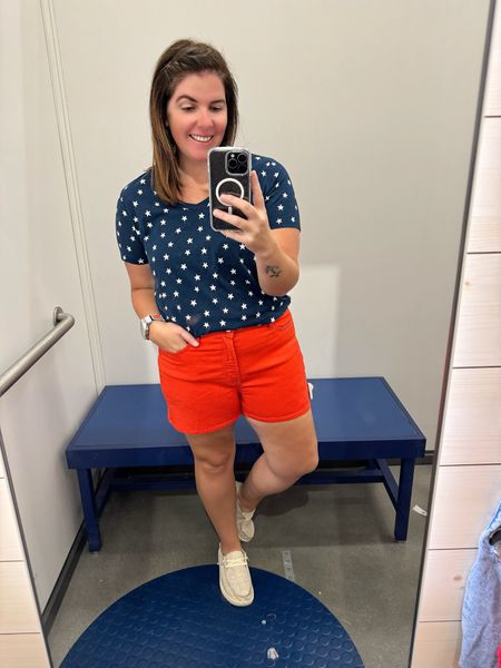 If you are looking for an easy throw in and go look for Memorial Day, 4th of July and Labor Day, this look is for you! The tee is lightweight and runs TTS. The shorts run TTS and do come in several color options if you want some bright colors for summer! Both pieces are 50% off with code FIFTY! 

#LTKSaleAlert #LTKFindsUnder50 #LTKMidsize