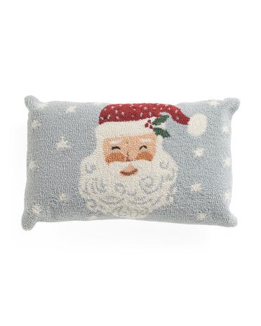 14x22 Hand Hooked Santa Pillow | TJ Maxx