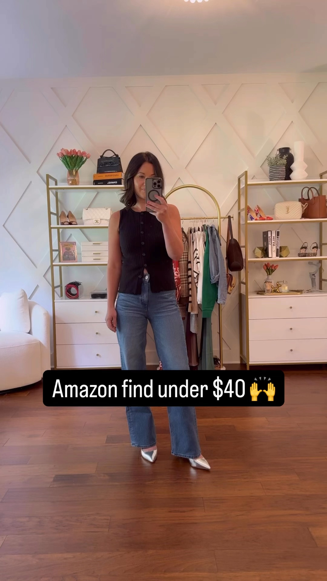 Early fall outfit idea- sweater vest/ wide leg jeans and the perfect comfortable kitten heel that are under $40 right now! Brought in the silver in my earrings that are on sale from jcrew! 

#LTKStyleTip #LTKSeasonal #LTKOver40