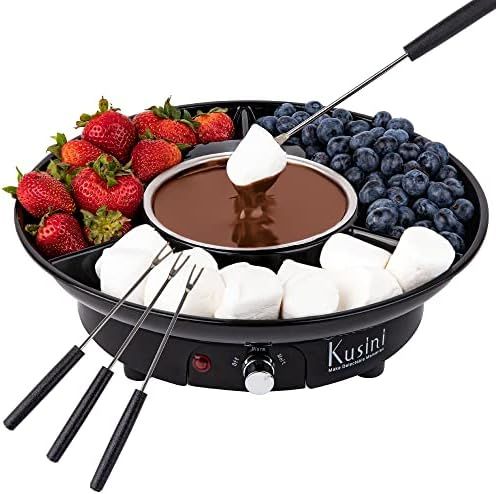 Kusini Electric Fondue Pot Set - Chocolate and Cheese Fondue - Temperature Control, Detachable Se... | Amazon (US)