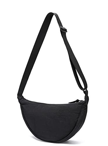 YIKOEE Crescent Bag for Women Men Small Sling Crossbody Bag with Half Moon Shape (Black) | Amazon (US)