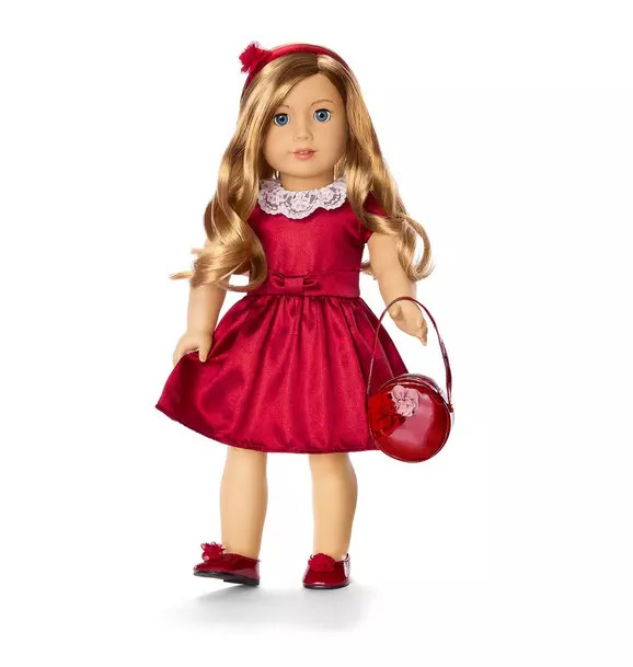American Girl® x Janie And Jack Holly-Red Party Dress For Dolls | Janie and Jack