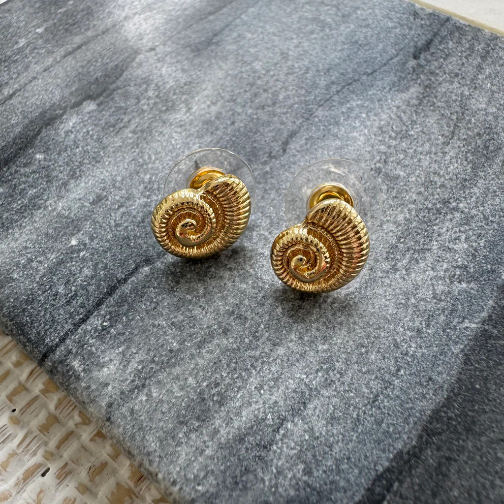 Tiny Swirl Shell Studs | Erin McDermott Jewelry