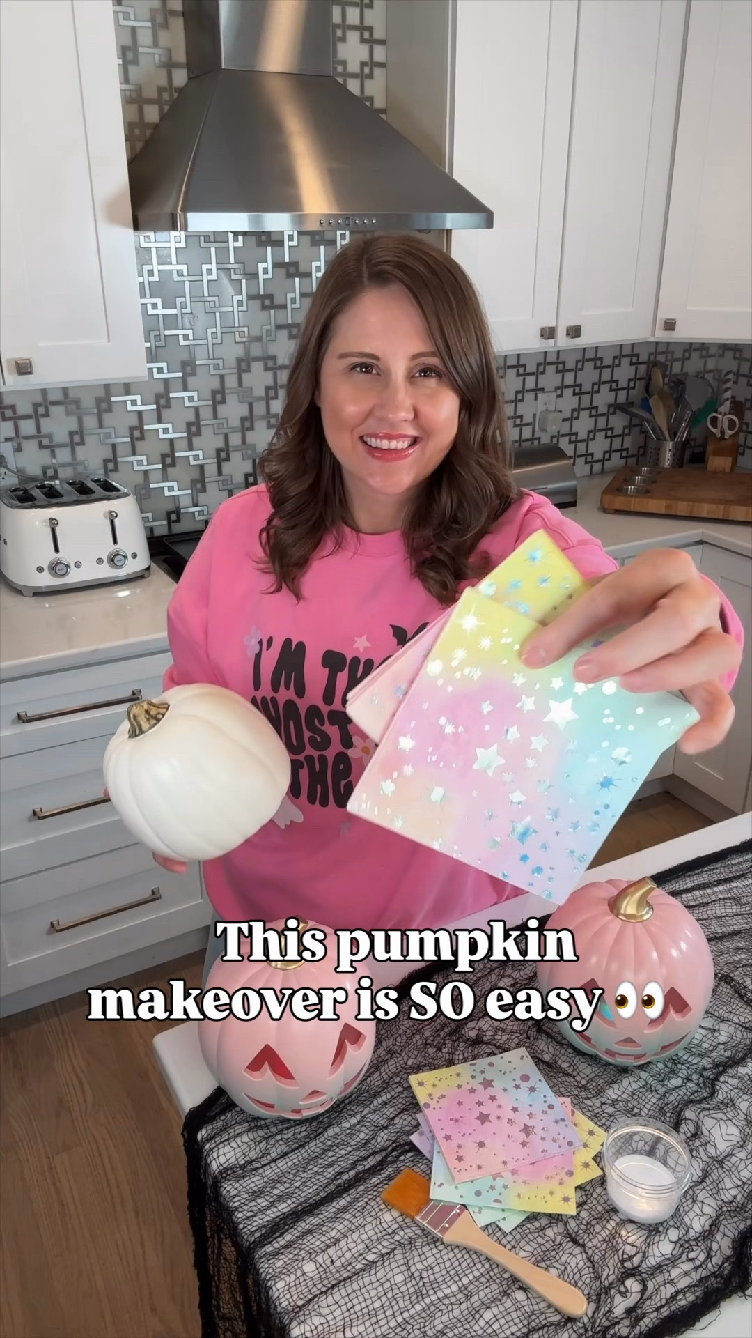🎃✨ Plain pumpkins → spooky statement pieces! I used patterned paper napkins + Mod Podge to give basic pumpkins a completely custom Halloween makeover 👻🖤

It’s such an easy DIY, and there are SO many ways to make it your own—ghosts, bats, florals, vintage Halloween prints… whatever matches your decor! 🕸️🎃

Save this one for your next Halloween craft night! 👻

#HalloweenDIY #PumpkinDIY #HalloweenCrafts #PumpkinDecor #HalloweenDecor #SpookySeason #LTKFamily

#LTKSeasonal #LTKHome