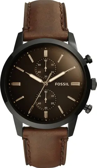 Townsman Chronograph Leather Strap Watch, 44mm | Nordstrom