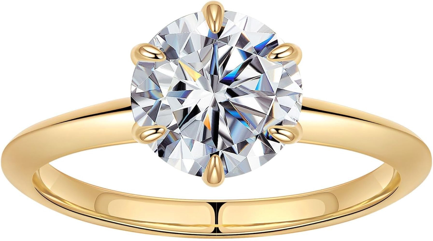 SMILEST 2ct Moissanite Engagement Rings for Women, Lab Created Moissanite 925 Sterling Silver 6 C... | Amazon (US)