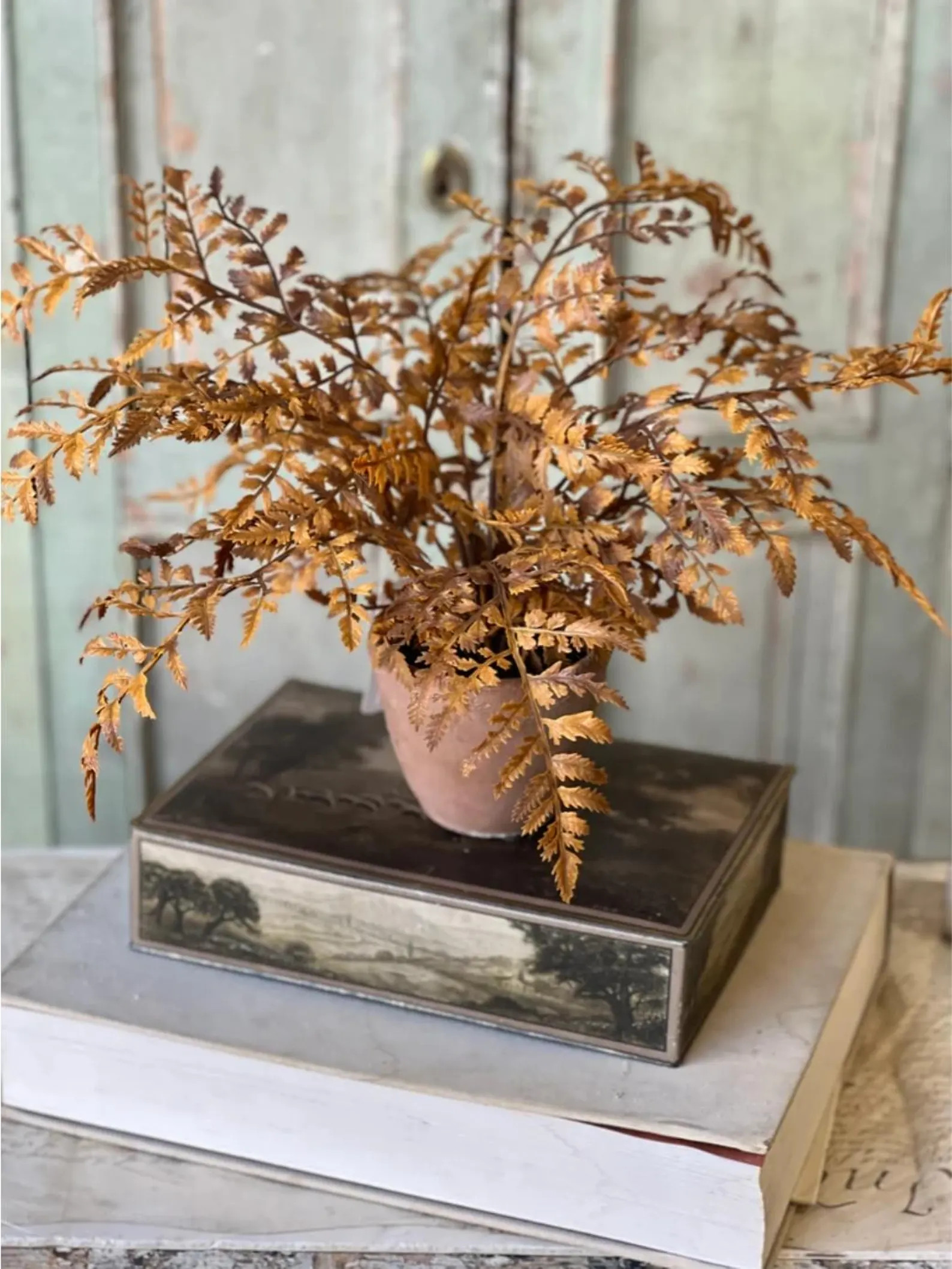Fall Potted Autumn Cinnamon Faux Fern Autumn Decor Farmhouse Style Plant Inspo Fall | Etsy (Global)