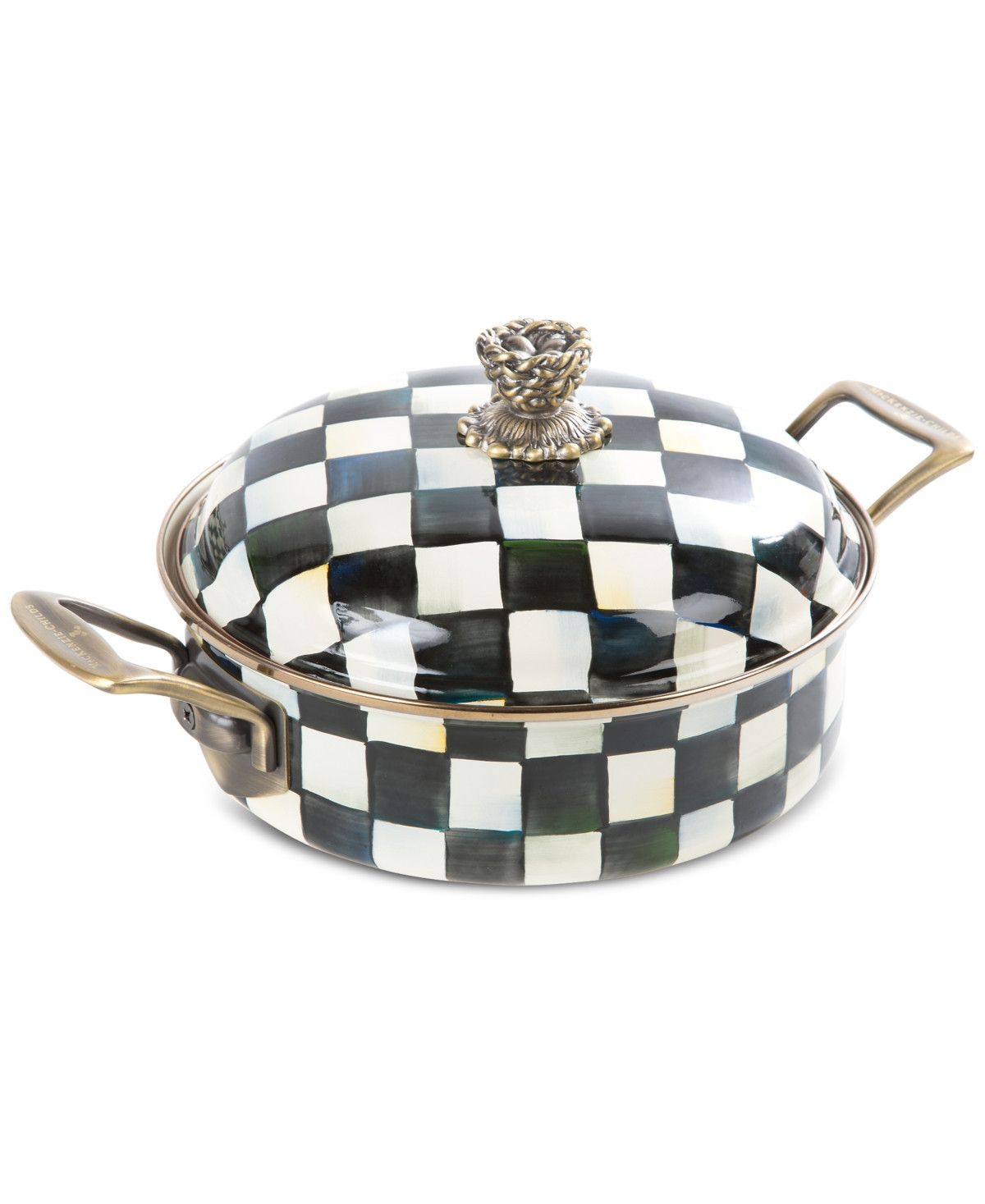 MacKenzie-Childs Courtly Check 3-Quart Enameled Steel Casserole Dish - Multi | Macy's