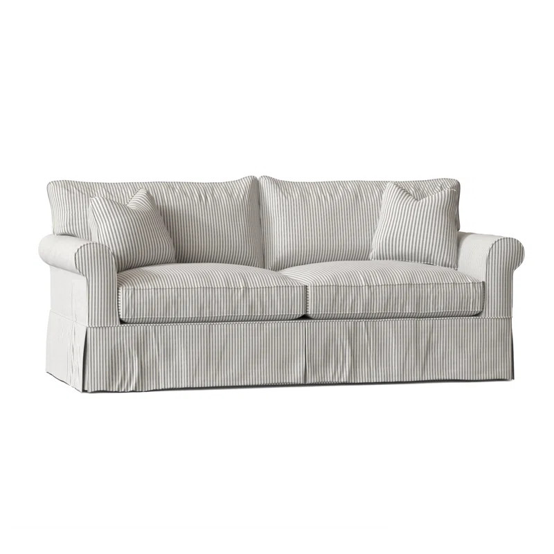 Wayfair Custom Upholstery™ Amari 84" Rolled Arm Slipcovered Sleeper Sofa with Reversible Cushio... | Wayfair North America