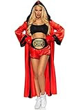 Leg Avenue Women's 5 Pc Knockout Champ Boxer Costume with Bandeau Top, Shorts, Hooded Robe, Belt,... | Amazon (US)