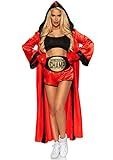 Leg Avenue Women's 5 Pc Knockout Champ Boxer Costume with Bandeau Top, Shorts, Hooded Robe, Belt,... | Amazon (US)